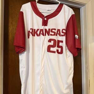 Arkansas Red and White Baseball Jersey